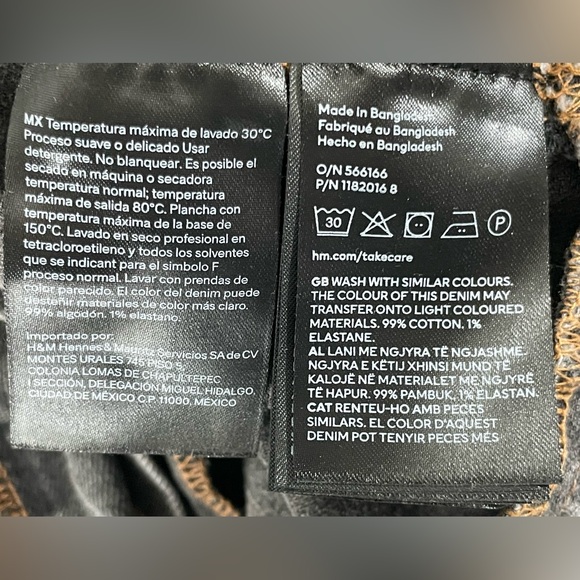 H&M Divided Black Denim Maxi Skirt High Waisted Column Front Vent Size 2 - Picture 5 of 11